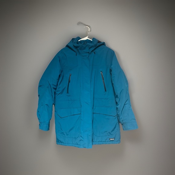 Land's End Women's Winter Squall Insulated Waterproof Parka Coat Hood XL 18 Teal - Picture 1 of 16
